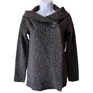 NEW Max Studio Gray Two Button Crossover Cardigan Sweater Size XS